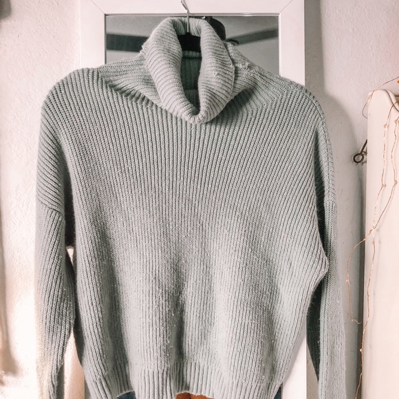 Light Blue Turtleneck Sweater - Picture 2 of 3